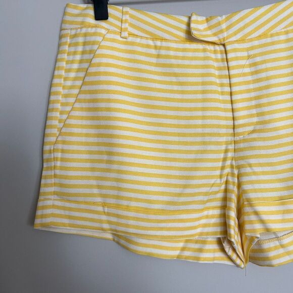 Zara Striped Yellow Shorts Linen Blend - Picture 4 of 7